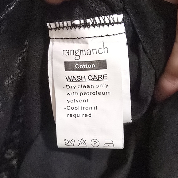 NEW RangManch SIZE M/L Bohemian Tunic In Black w/ Side Slits 100% Cotton - Picture 3 of 4